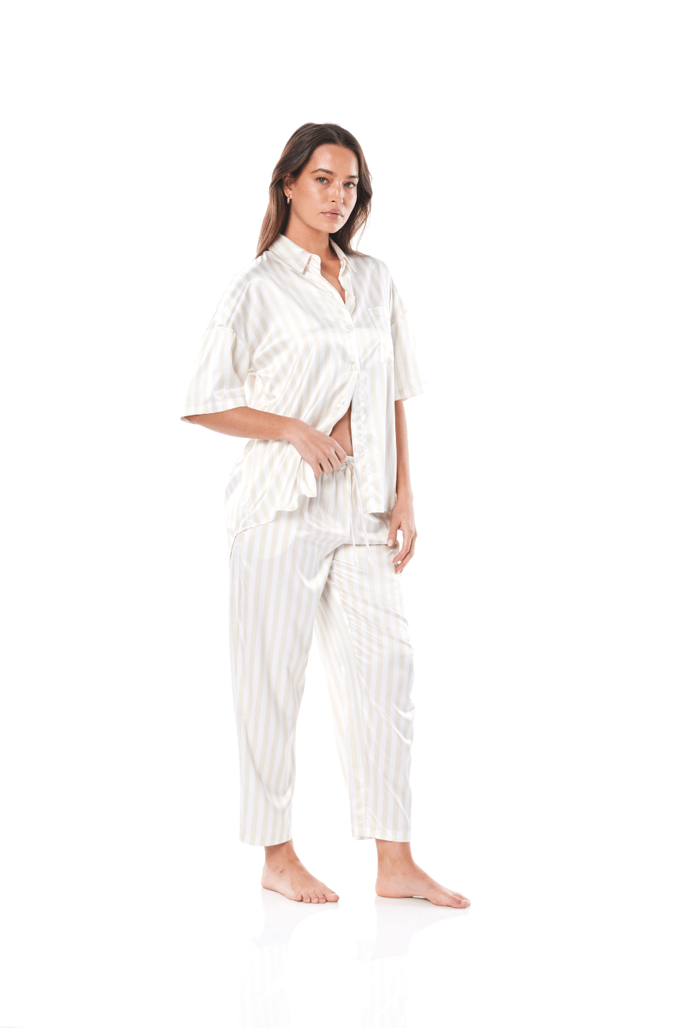 Ursula Ivory Cream Stripe PJ