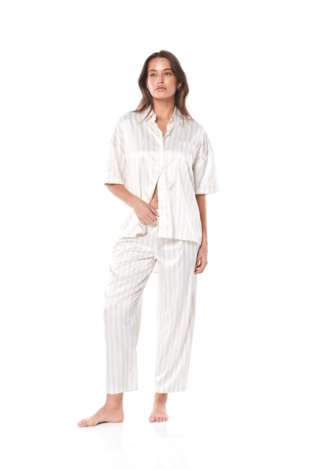 Ursula Ivory Cream Stripe PJ
