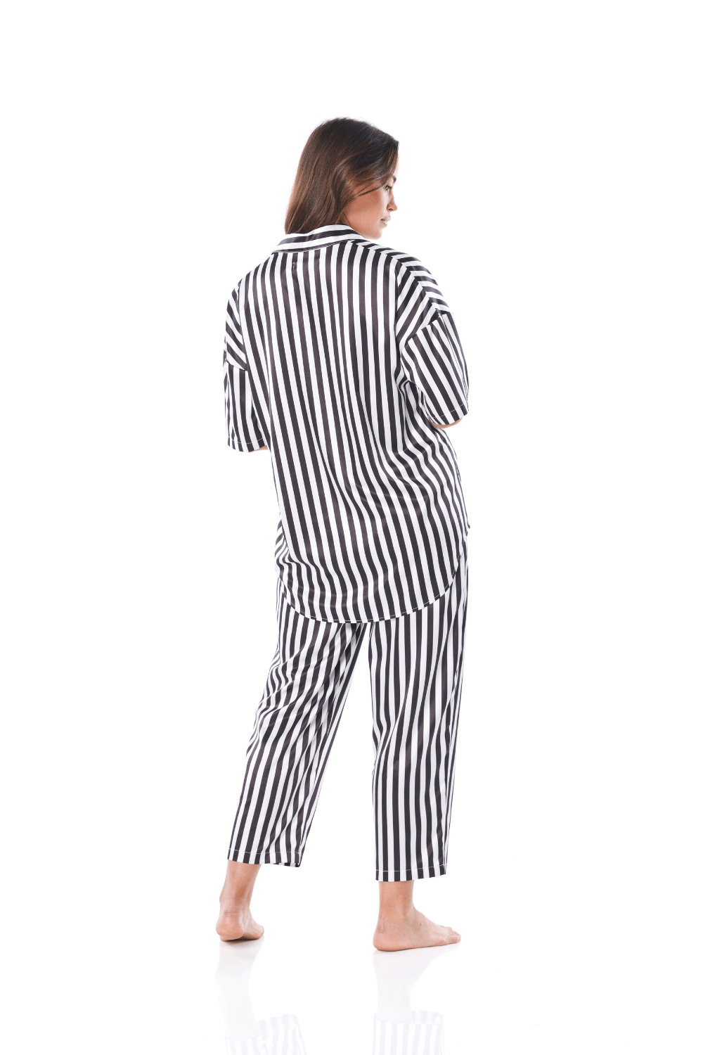 Viva Black And White Stripe PJ