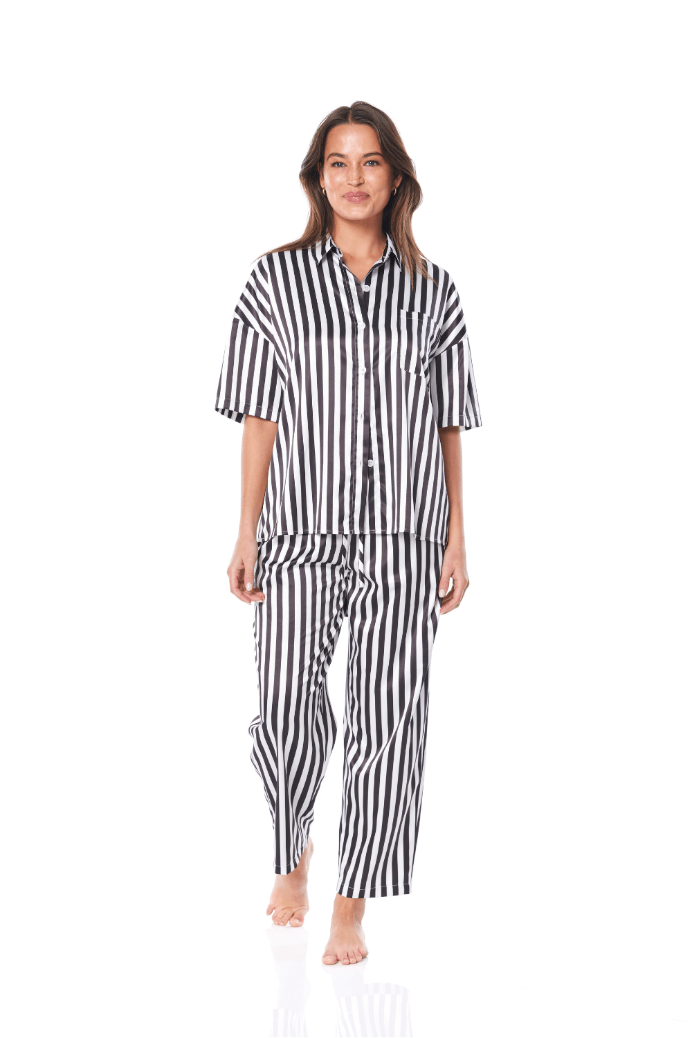 Viva Black And White Stripe PJ
