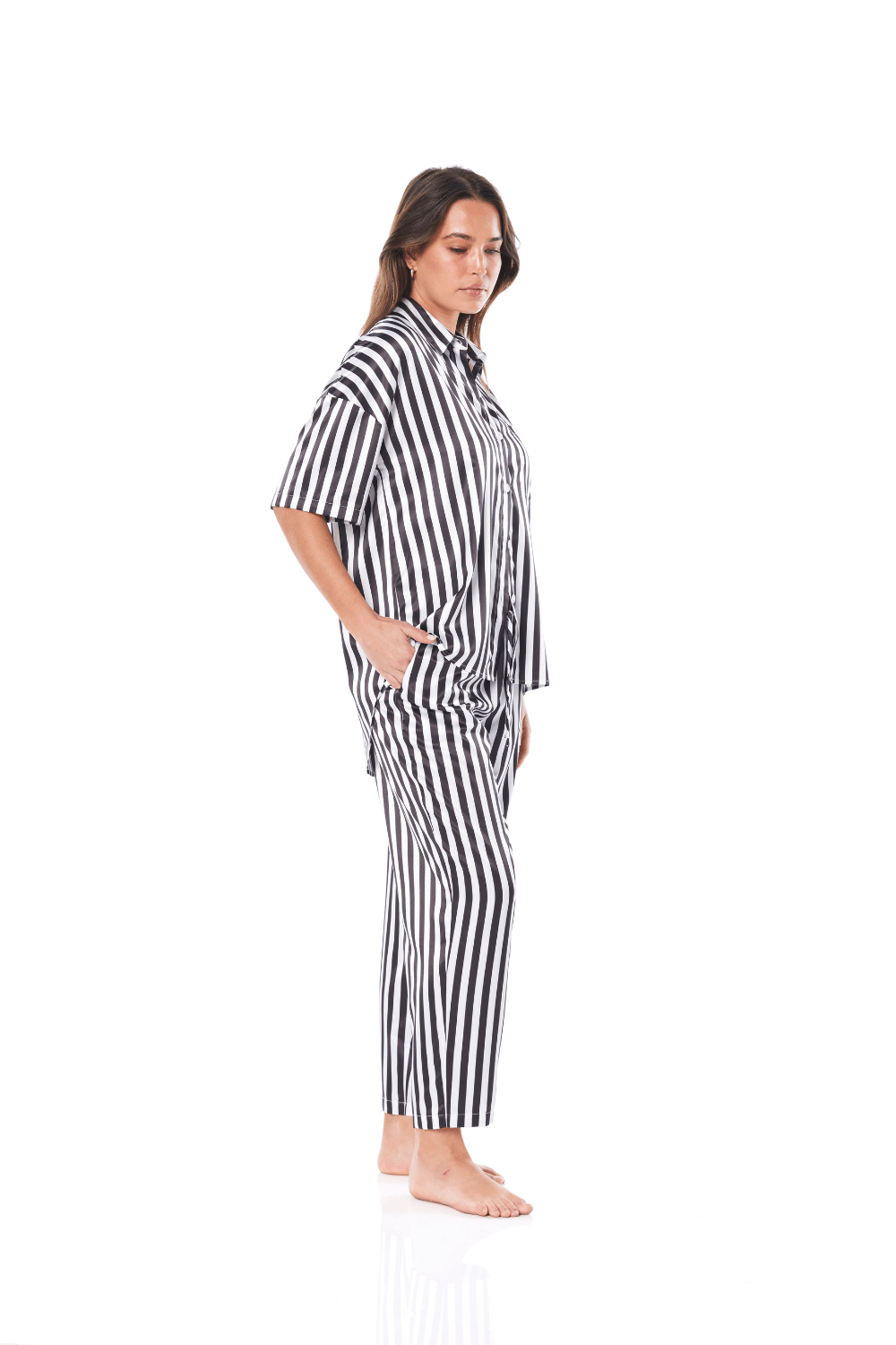 Viva Black And White Stripe PJ