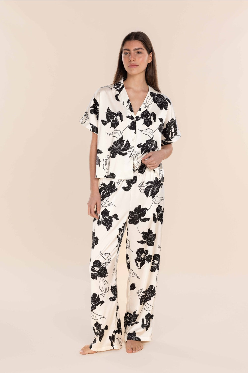 Wren Recycled Silky Satin Floral PJ