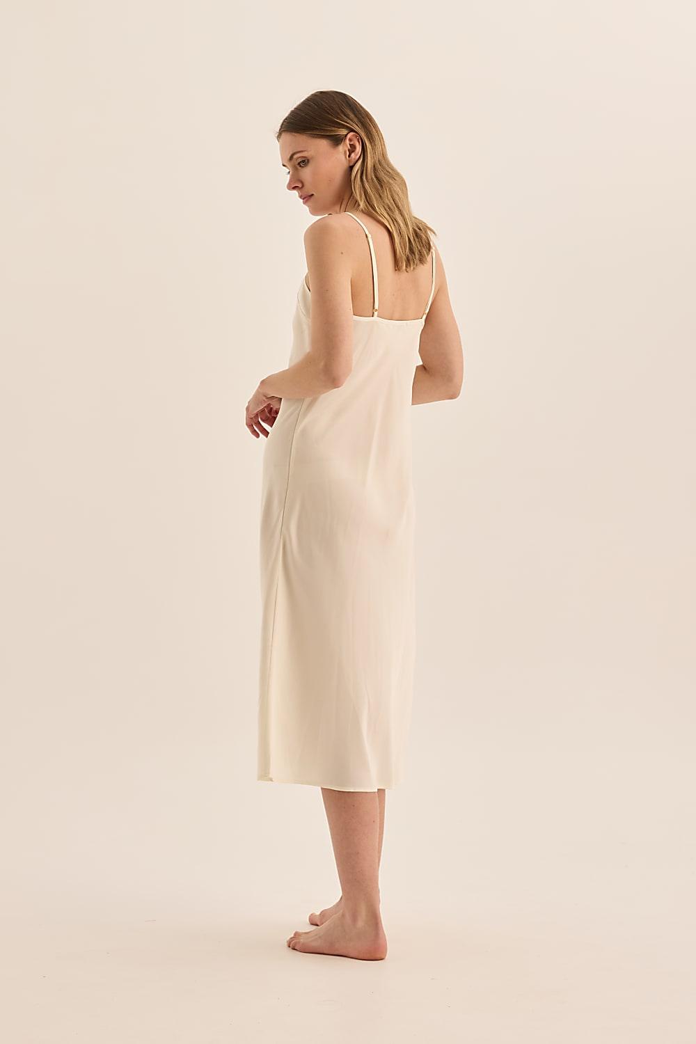 Yana Satin Ivory Slip Dress