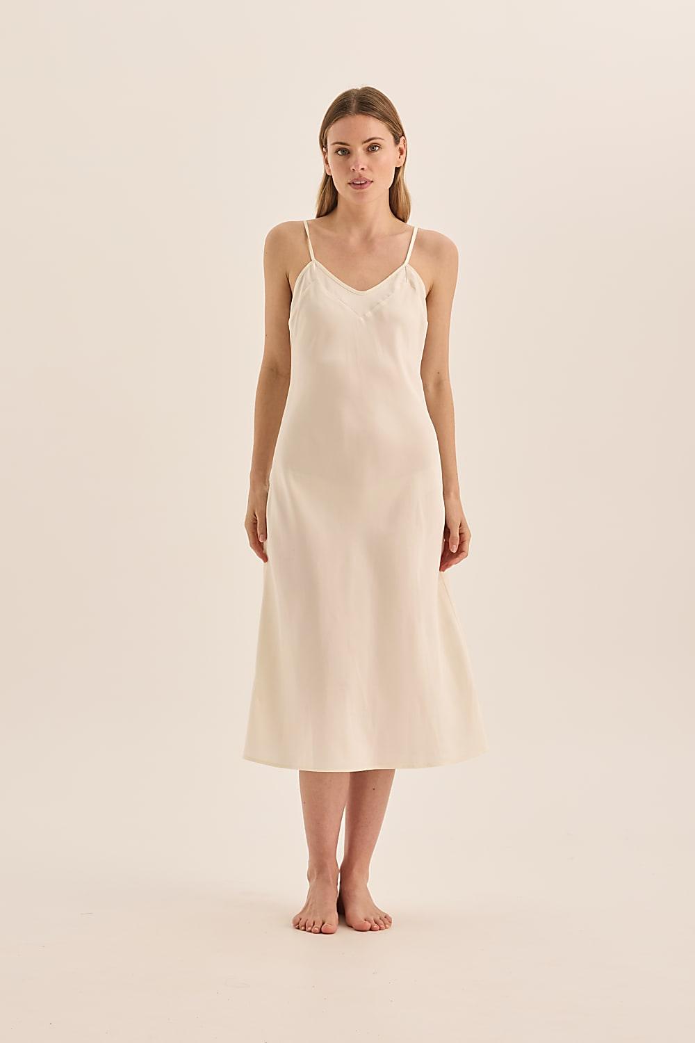 Yana Satin Ivory Slip Dress